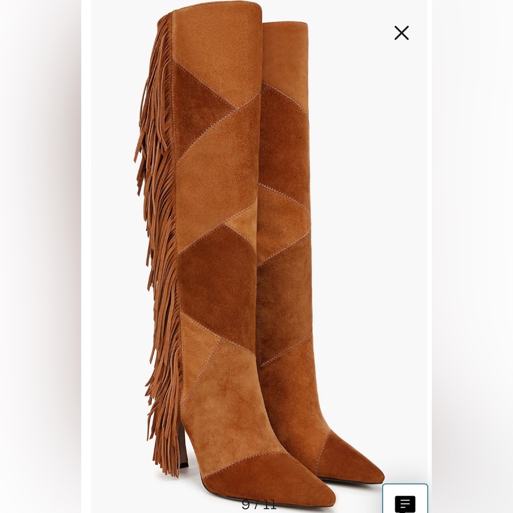 Authentic Sam Edelman Ellis Fringe Knee High Boots
